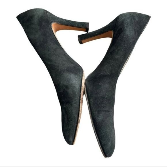 BALLY Black Suede Round Toe Pump Size 7 - Picture 4 of 12